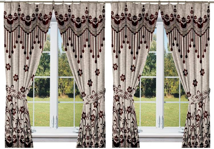 Threadmx 213 cm (7 ft) Polyester Door Curtain (Pack Of 4)