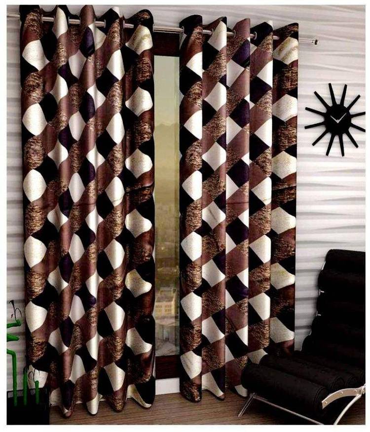 Decor World 152 cm (5 ft) Polyester Window Curtain (Pack Of 2)