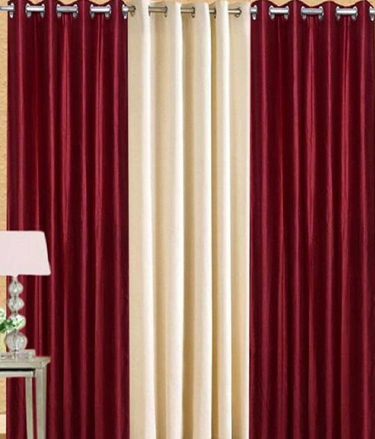 Alagh Fashions 212 cm (7 ft) Polyester Door Curtain (Pack Of 3)