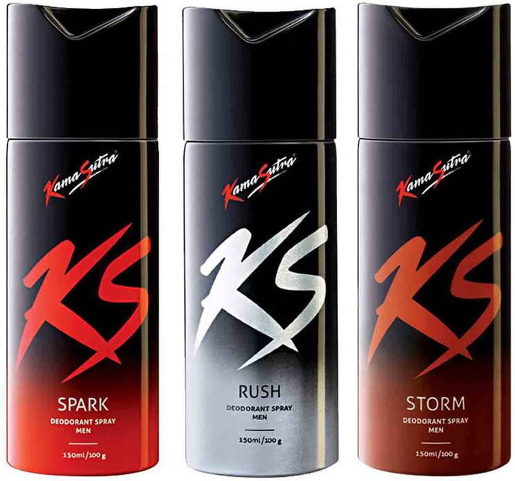 KamaSutra Spark, Rush, Storm Perfume Body Spray  -  For Men