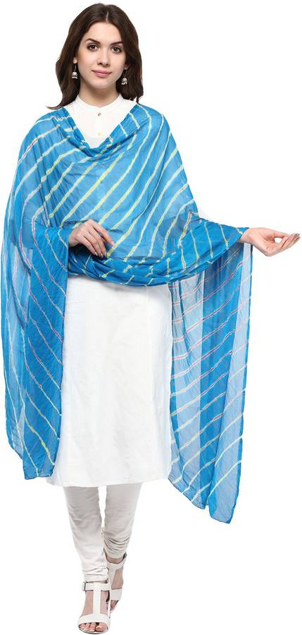 Chiffon Printed Blue Women Dupatta