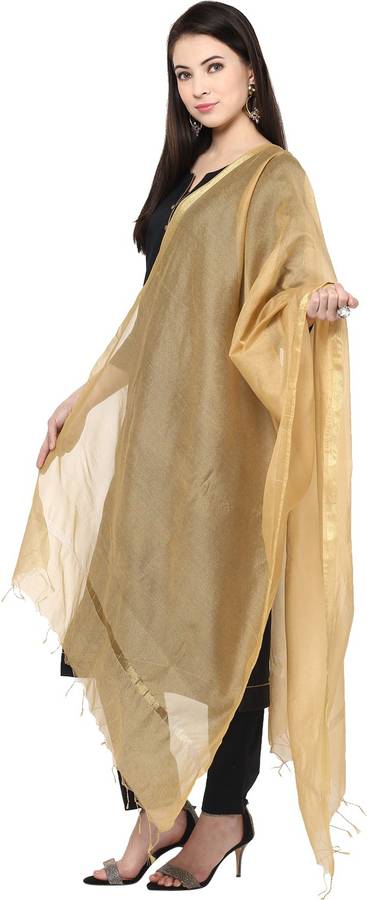 Art Silk Solid Beige Women Dupatta