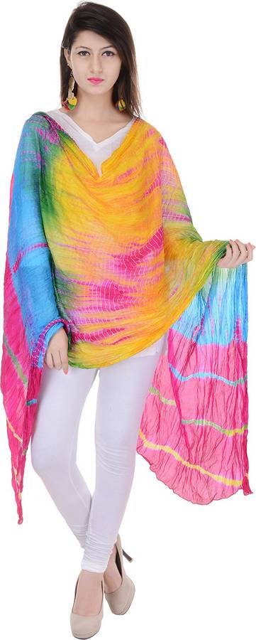 Poly Crepe Printed Multicolor Women Dupatta