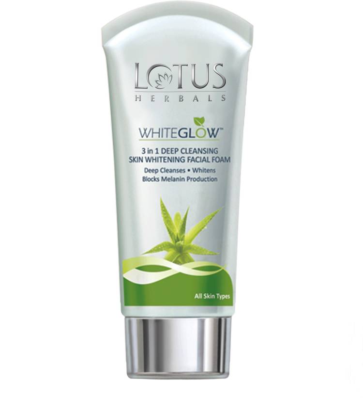 LOTUS HERBALS HERBALS WHITEGLOW 3 in 1 Deep Cleansing Skin Whitening Facial Foam Face Wash