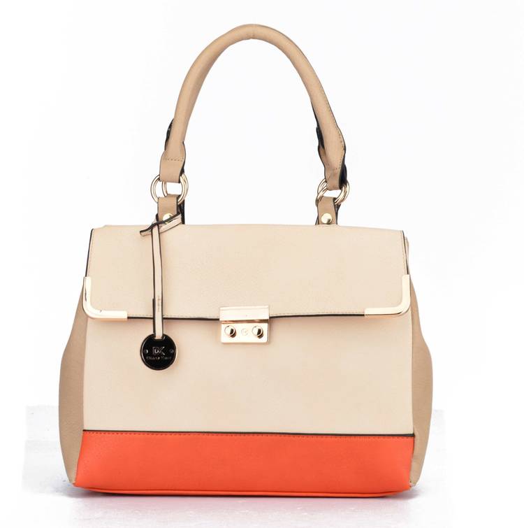 Women Orange, Beige Hand-held Bag