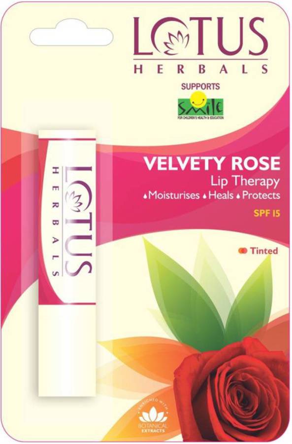 LOTUS HERBALS Lip Therapy Velvety Rose Price in India