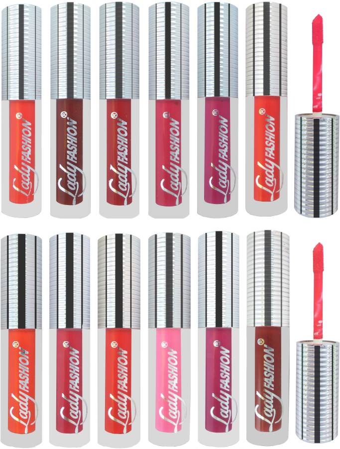 Lady FASHION KISS PROOF SUPER MATTE LIPSTICKS (Set of 12 Lipsticks) Price in India