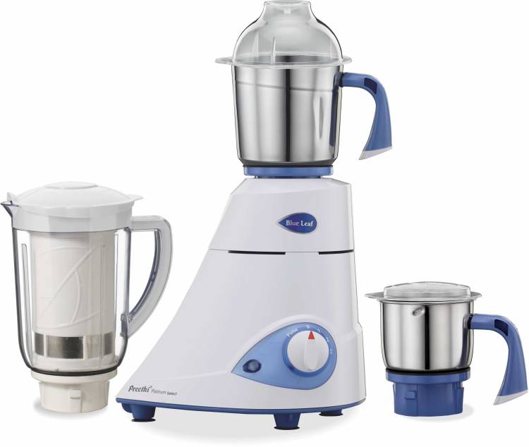 Preethi Blue Leaf Platinum select MG226 750 W Mixer Grinder (3 Jars, White)