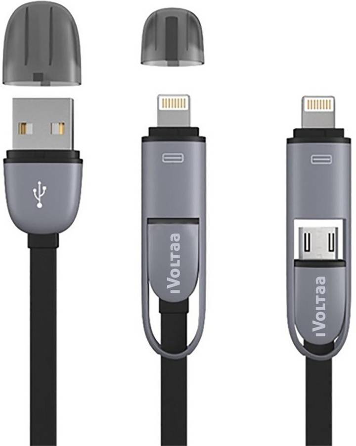 iVoltaa Micro & Lightning 2in1 Sync & Charge 2.1 A 1 m ABS Plastic, Polycarbonate Lightning Cable