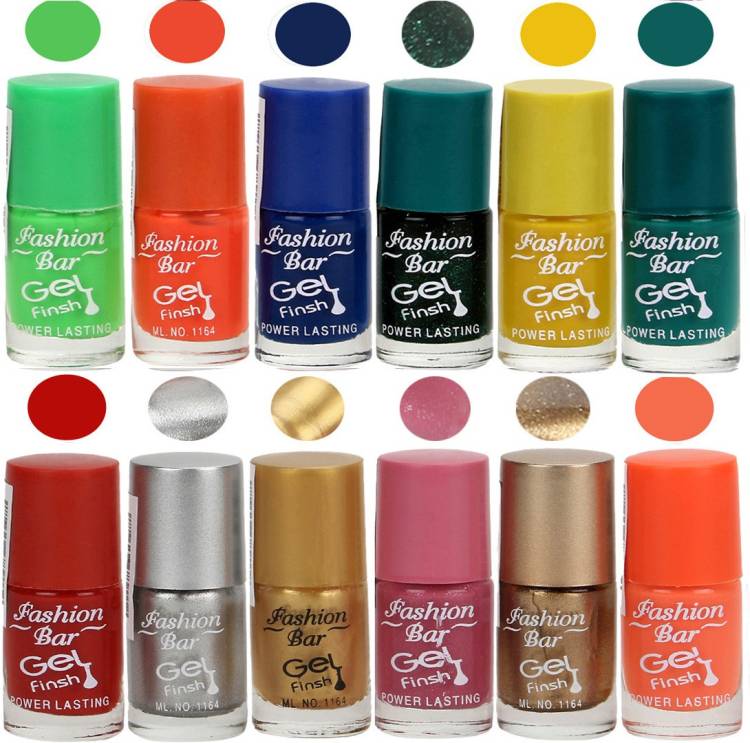 Fashion Bar Exclusive Color Range Nail Polish Set of 12 White Price in India