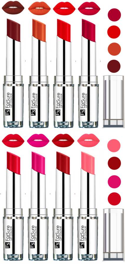 ForSure Brick Nude,Hot Red,Magenta,Wine,Ruby Red,Rose Pink,Sweet Red,Peach VELVET MATTE LIPSTICK Price in India