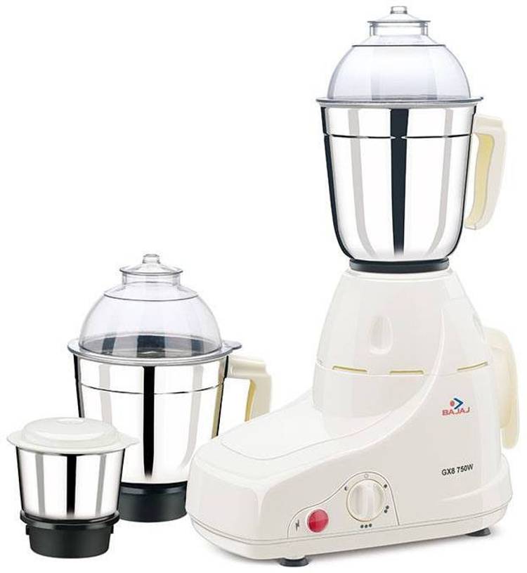 BAJAJ GX8 Gx8 750 W Mixer Grinder (3 Jars, White)