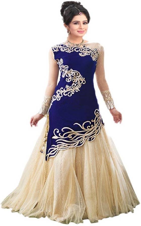 Solid Semi Stitched Lehenga & Kurta