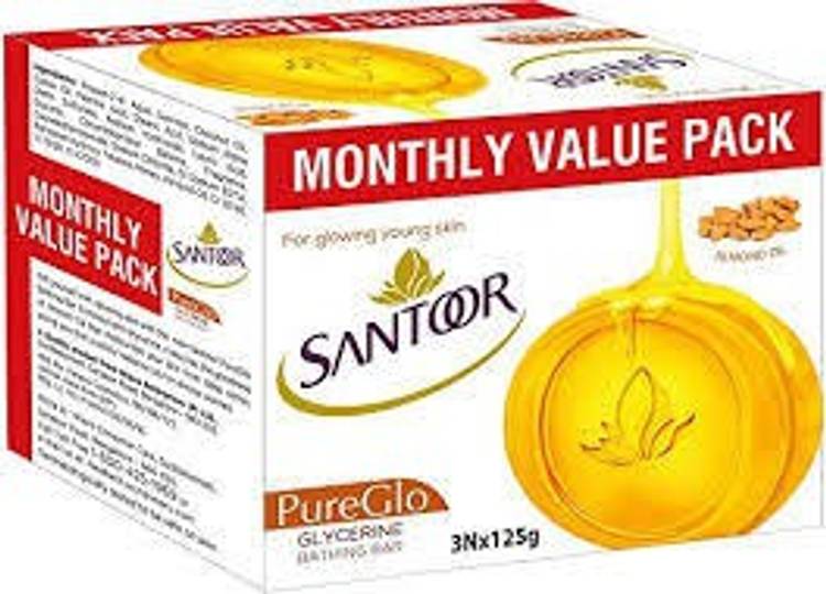 Santoor PureGlo Glycerine Bathing Bar