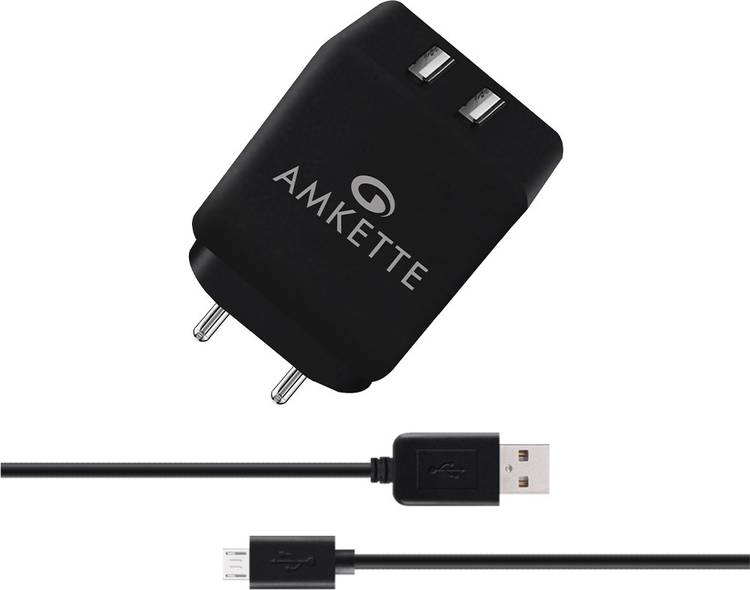 Amkette Power Pro 3.4 A Multiport Mobile Charger with Detachable Cable