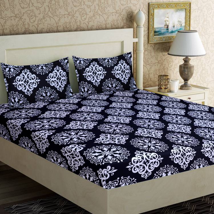 Flipkart SmartBuy 160 TC Microfiber Double Motifs Bedsheet