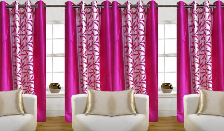 R Trendz 152 cm (5 ft) Polyester Window Curtain (Pack Of 4)