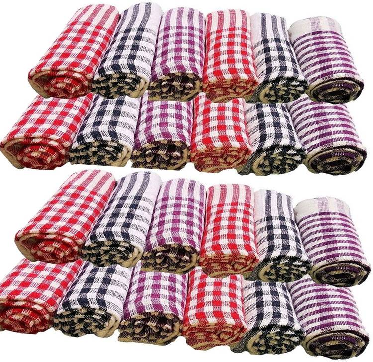 G S COLLECTIONS Kitchen Napkins /Sheets/Cleaning Cloth Soft and Multicolour Multipurpose Kitchen Napkin Table Wipe Set of 24 Sheets Multicolor Napkins