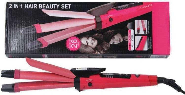 GLOWISH TRIANGLE PROFESSIONAL IN 1 BEAUTY SET WITH5 LEVEL TEMP. SETTING Hair Straightener Price in India