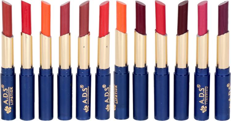 ads Waterproof lipstick set of 12 multicolor ( ba) Price in India