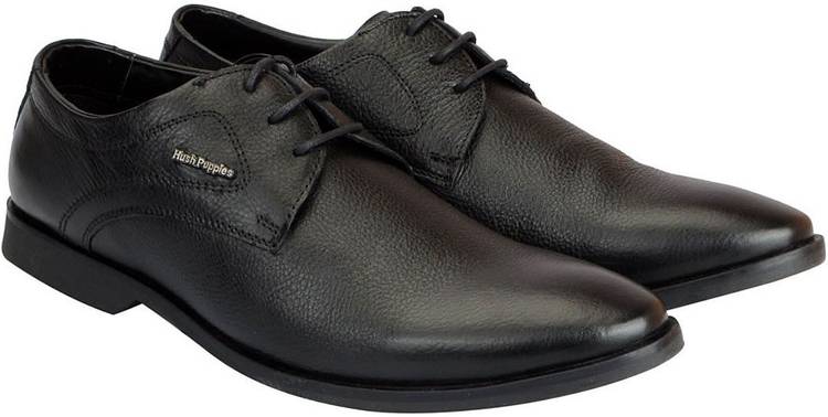 Hush Puppies Leather Shoes Black For Men Derby For Men