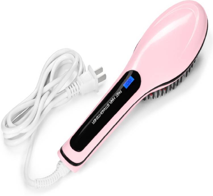 GHK Fast Hair Straightener Massager Brush with Lcd Screen for Temperature, Easy to Use, Portable & Compact G1 Hair Straightener Price in India