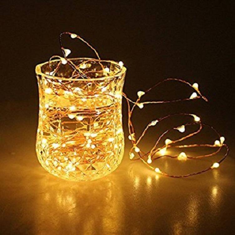 Copper String LED light 5 MTR 50 LED USB Operated Decorative Lights 208.66 inch Yellow Rice Lights