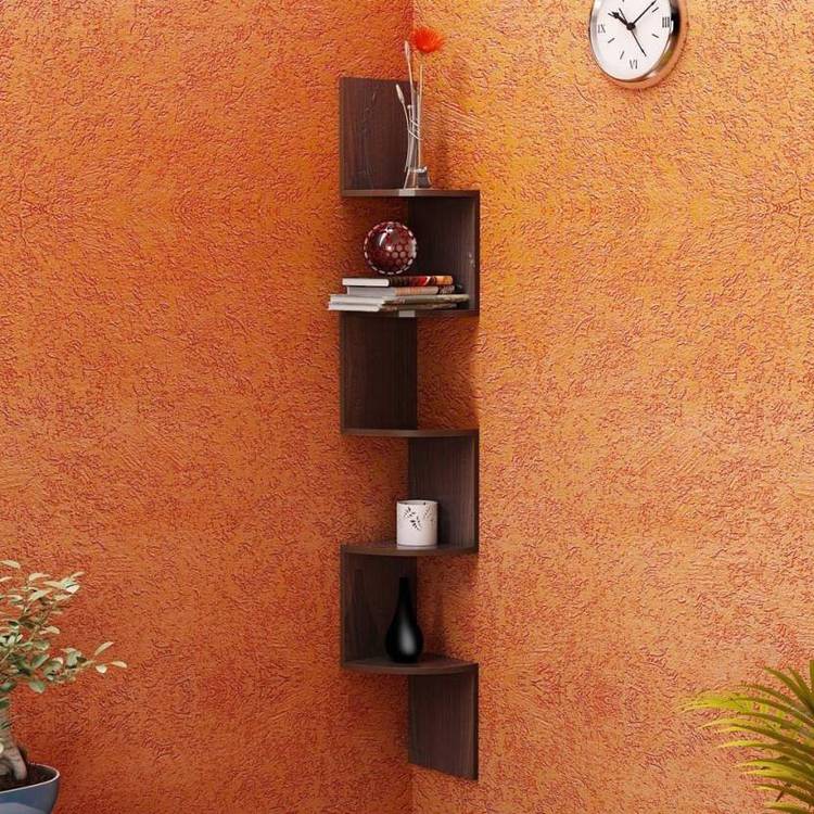 Artesia Wall Mount Brown Wall Shelves MDF (Medium Density Fiber) Wall Shelf