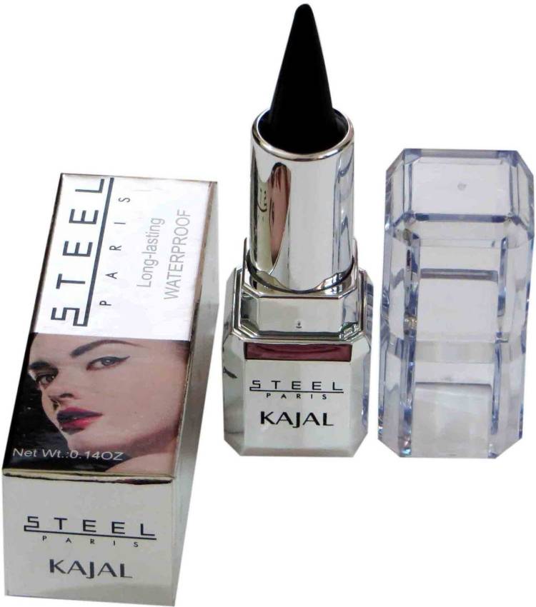 Steel Long Lasting WaterProof Black EyeLiner Kajal Price in India