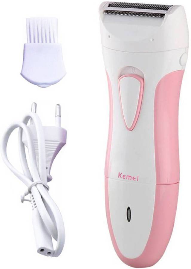 Kemei Ladies Cordless Electric Rechargeable Hair Remover Shaver epilator With Pop-Up Trimmer For Women  Shaver For Women