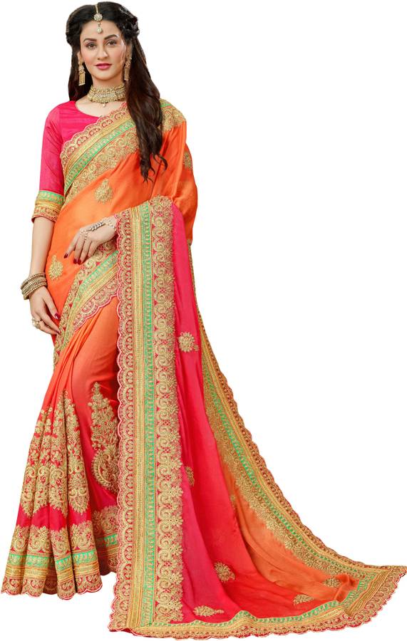 Embroidered Fashion Chiffon Saree Price in India