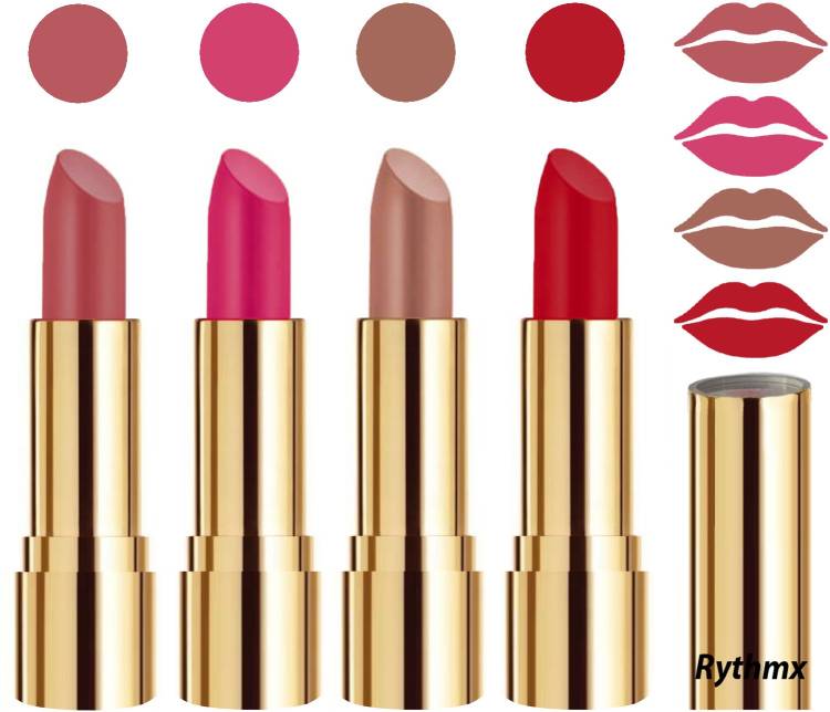 RYTHMX Professional Timeless 4 Colors Collection Velvet Touch Matte Lipstick Long Stay on Lips Code no-349 Price in India