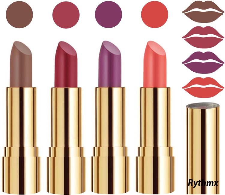 RYTHMX Professional Timeless 4 Colors Collection Velvet Touch Matte Lipstick Long Stay on Lips Code no-368 Price in India