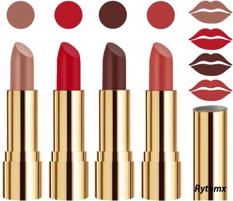 RYTHMX Professional Timeless 4 Colors Collection Velvet Touch Matte Lipstick Long Stay on Lips Code no-335 Price in India