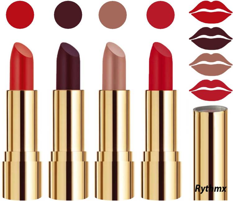 RYTHMX Professional Timeless 4 Colors Collection Velvet Touch Matte Lipstick Long Stay on Lips Code no-341 Price in India