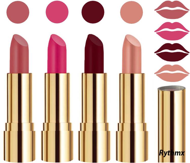 RYTHMX Professional Timeless 4 Colors Collection Velvet Touch Matte Lipstick Long Stay on Lips Code no-355 Price in India