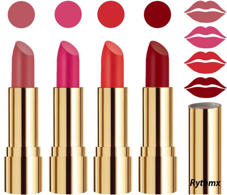RYTHMX Professional Timeless 4 Colors Collection Velvet Touch Matte Lipstick Long Stay on Lips Code no-357 Price in India