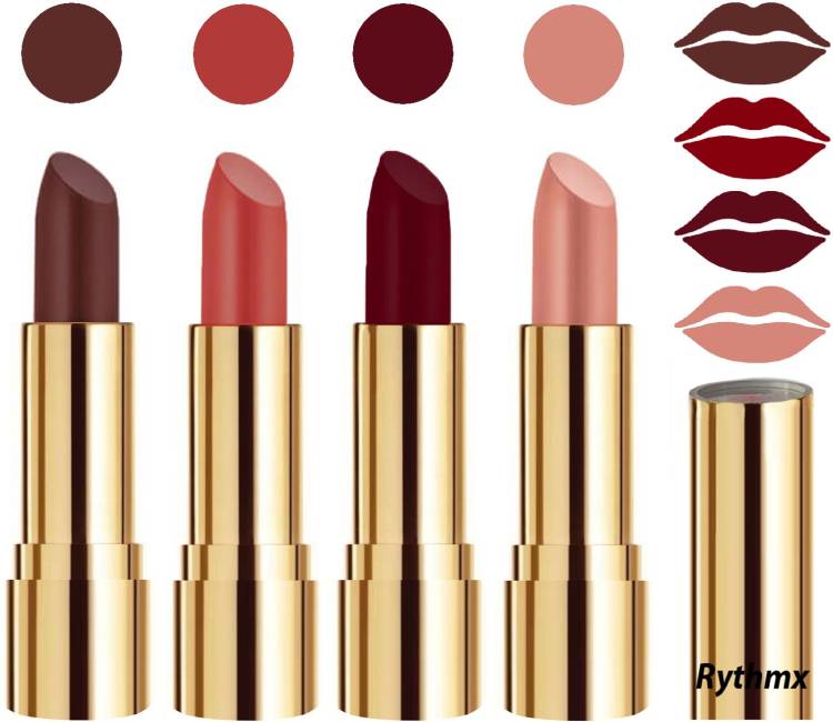 RYTHMX Professional Timeless 4 Colors Collection Velvet Touch Matte Lipstick Long Stay on Lips Code no-361 Price in India