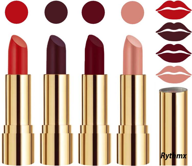 RYTHMX Professional Timeless 4 Colors Collection Velvet Touch Matte Lipstick Long Stay on Lips Code no-345 Price in India