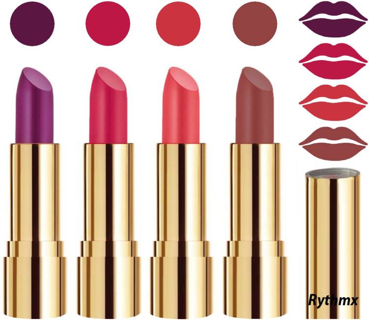 RYTHMX Professional Timeless 4 Colors Collection Velvet Touch Matte Lipstick Long Stay on Lips Code no-363 Price in India