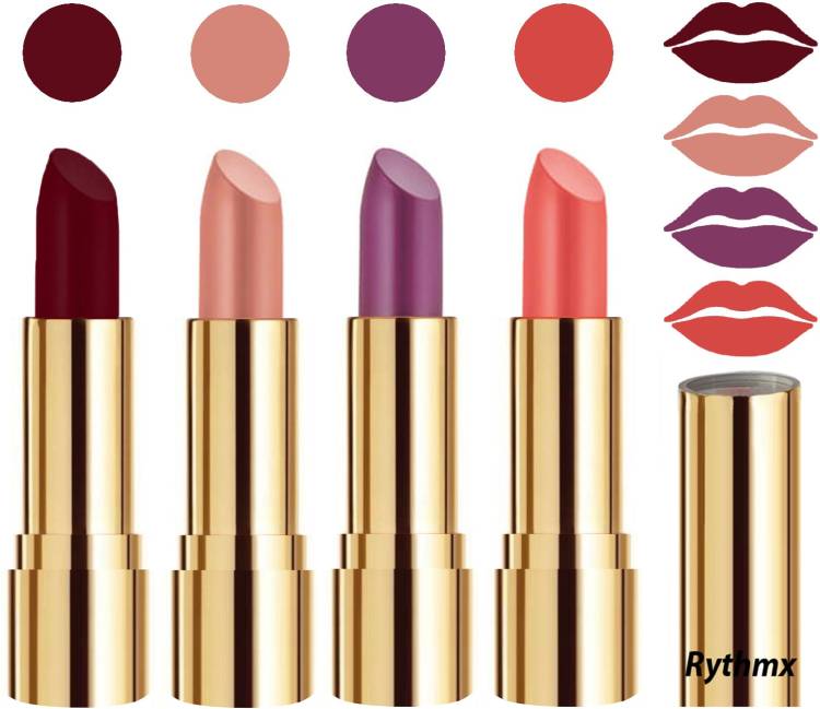 RYTHMX Professional Timeless 4 Colors Collection Velvet Touch Matte Lipstick Long Stay on Lips Code no-369 Price in India