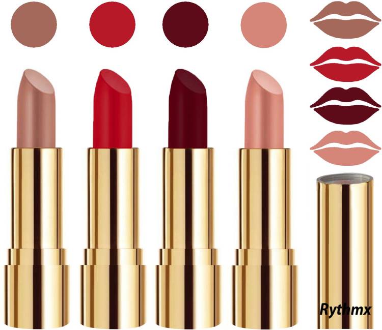 RYTHMX Professional Timeless 4 Colors Collection Velvet Touch Matte Lipstick Long Stay on Lips Code no-332 Price in India