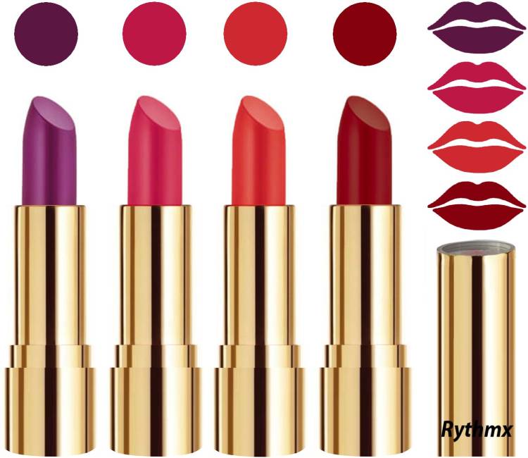 RYTHMX Professional Timeless 4 Colors Collection Velvet Touch Matte Lipstick Long Stay on Lips Code no-375 Price in India