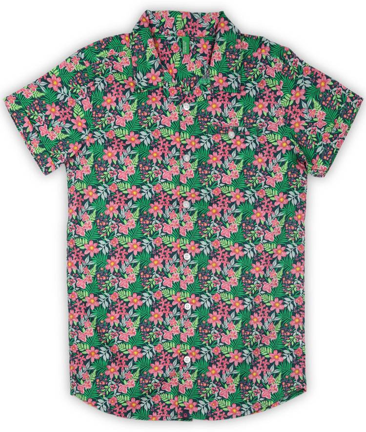 Boys Regular Fit Printed Casual Shirt