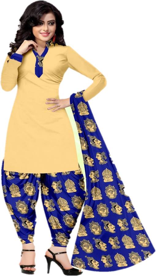 Poly Crepe Printed Salwar Suit Material