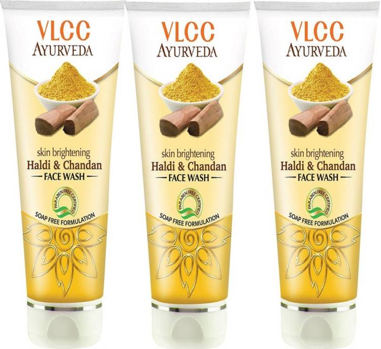 VLCC Ayurveda Skin Brightening Haldi & Chandan face wash 100ml (pack of 3) Face Wash Price in India