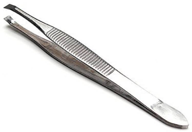 FOK Premium Quality Stainless Steel Tweezer Eyebrow Plucker Slant Tip Puller Price in India