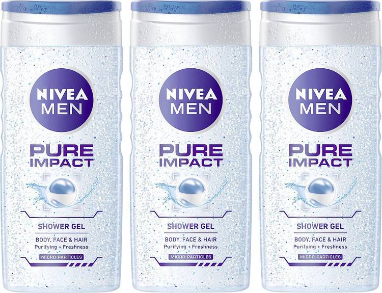 NIVEA MEN Pure Impact Shower Gel - Pack of 3