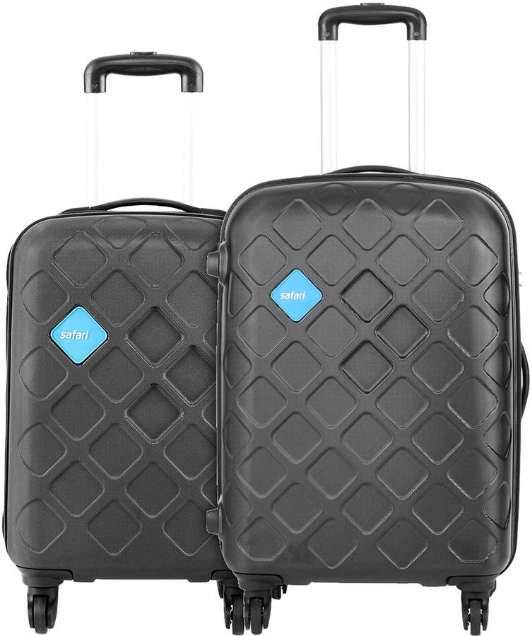 Hard Body Set of 2 Luggage - MOSAIC 55/65 4W BLACK - Black