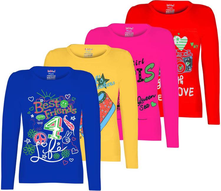 Girls Printed Cotton Blend T Shirt